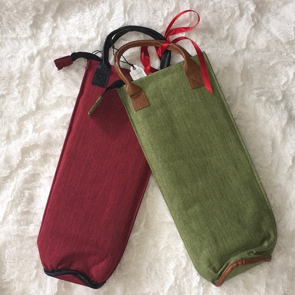 Set of 2 Insulated Wine Bottle Carriers - Picture 2 of 2